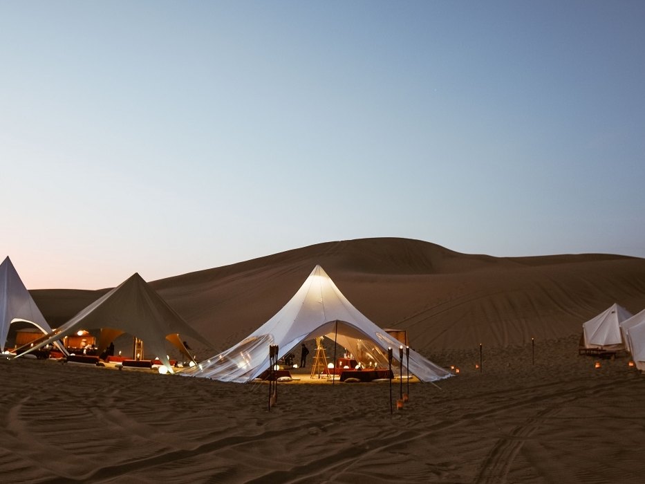 Lantern-lit glamping in the Huacachina desert